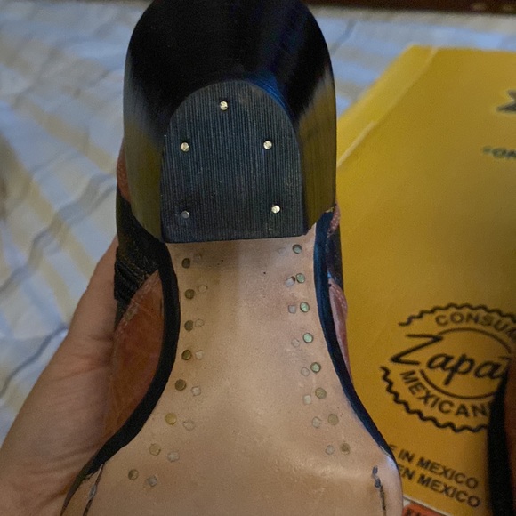 Genuine exotic crocodile women’s cowboy western vaquero boots pink brown 6 1/2 7 - Picture 8 of 8